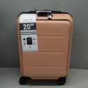 Coolife Luggage Suitcase Piece Carry On ABS+PC Spinner Trolley with pocket Compartmnet(Sakura pink, 20in(carry on))