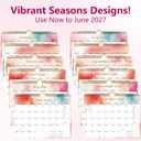 6 x 2026-2027 Wall Calendar - Includes January 2026 to June 2027, 18-Month Paper Wall Calendar 11 x 8.5 Inches.Thick Paper with Julian Dates and Block for New Year and Christmas Holidays To-dos  Notes (J)