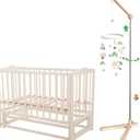 Crib Mobile Wooden Arm, Suitable for All Cribs 100% Natural Larch Hanger Nusery Decor Baby Room Safe Holder(Mobile is not Included (Standing Arm Pro)