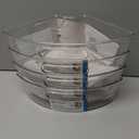 URALFA Lazy Susan Organizers Set of 8, 10"x 9.5"x 4" Corner Cabinet Organizer, Plastic Transparent Kitchen Cabinet Storage Bins with Handle, 4" Deep Container, 1/8 Wedge - Food Safe, BPA Free