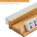 4PCS Wooden Mahjong Racks with Magnetic Pushers, 17.4 in Natural Wood American Mahjong Tile Rack Set, Modern Table Game Accessories for Mahjong TilesNatural,17.5