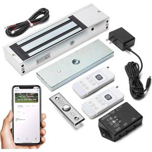 WiFi Smart Magnetic Lock for Door Kit, 1200lbs Holding Force Magnetic Door Lock System with App/Remote Control, 4 Modes, Sound Alerts, Easy Install for Home & Office