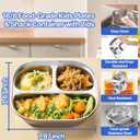 Set of 5 Stainless Steel Snack Containers with Silicone Lids,Stainless Steel Plates- Reusable Meal Prep Lunch Containers Non Toxic & 100% BPA Free5 Color lids-1
