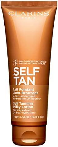 Clarins Self Tanning Milky Lotion | Self Tanner For Face and Body | Natural, Long-Lasting, Streak-Free, Sun-Kissed Glow and 24-Hour Hydration* | Non-Staining | Contains Glycerin