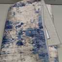 Washable Area Rugs 5'x7' Non-Slip Modern Abstract Soft for Living Room Entryway Bedroom Nursery, Print Pattern, Blue Grey Navy Gray