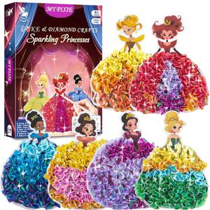 Poke Art Kits for Girls, Arts and Crafts for Kids 4-8, DIY Creative Activity Toys, Birthday Gifts for Girls 4 5 6 7 8 9 10 (red)