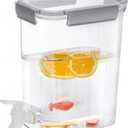 Elsjoy Plastic Drink Dispenser with Spigot, 1.2 Gallon Beverage Dispenser Cold Drink Container for Iced Tea, Lemonade, Fridge, Bar, Party, Lock Lid