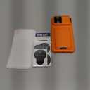 SSLOTSCASE for iPhone 17 Pro Max Case with 2X Screen Protector, Card Holder & Kickstand & Slide Lens Cover & Camera Stand & Wallet, Men Women Drop Protection Case Cover for iPhone 17 Pro Max, Orange