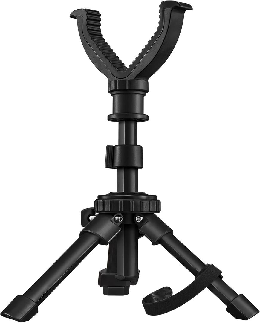 CVLIFE Shooting Rest Tripod - Adjustable Height, 360 Degree Rotation, V Yoke Stand - Portable Rifle Rest for Target Shooting, Hunting and Outdoor Activities (7.5-15")