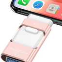 Flash Drive for iPhone 256GB, Photo Stick Thumb Drive USB Stick High Speed Transfer USB Drives External Storage Memory Expansion for iPhone/iPad/PC/Laptop (Pink)