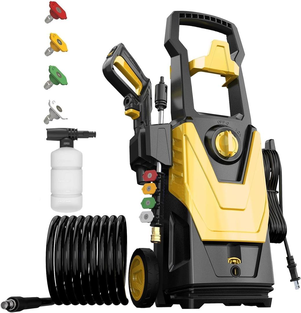 Pressure Washer -5000PSI Power Washer with 4 Quick Connect Nozzles, Foam Cannon for Cars Home Cleaning