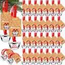 30 Sets Christmas Bells Decor Christmas Believe Bell Ornaments Bulk Polar Express Bell Decorations Xmas Party Gifts Favors Tags Silver Sleigh Jingle Bells for Christmas Tree Decoration(1.6 Inch)