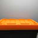 IRIS USA 21 Gallon Heavy-Duty Plastic Storage Bins, Store-It-All Container Totes with Durable Lid and Secure Latching Buckles, Garage and Metal Rack Organizing, Black/Orange, 3 Pack