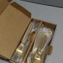 Alata Cube Matte Gold 40-Piece Flatware Set, Forged Cutlery Set, Service for 8, Stainless Steel Tableware with Square Handle for Home/Restaurant, Dishwasher Safe