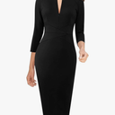 VFSHOW Womens Slim Zipper Up Work Business Office Party Bodycon Pencil Sheath Dress, Small
