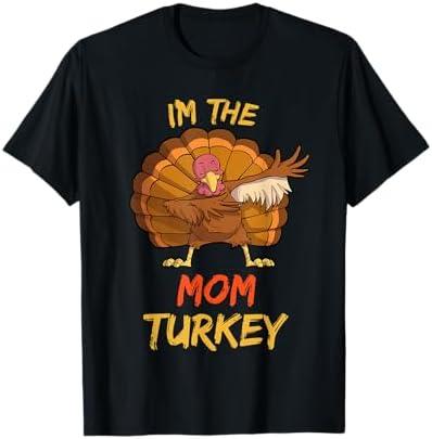 Mom Turkey Matching Family Group Thanksgiving Party Pajama T-Shirt Large