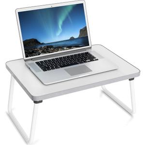 Lap Desks Laptop Tray for Bed or Couch,Portable Breakfast Serving Tray with Folding Legs,Foldable & Lightweight Mini Table, Laptop Stand for Working, Reading and Writing,White