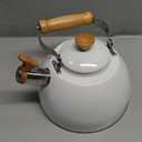 ROCKURWOK Tea Kettle, Tea Pot with Cool Touch Ergonomic Handle, Teapot Food Grade Stainless Steel, Tea Kettle Stovetop, Kettle Teapot, Whistling Tea Kettle, Tea Pot, 2.7 Quart (White)