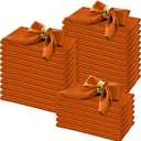 Horbaunal 100 Pack Satin Napkins 17" x 17" Square Dinner Napkins with Elegant Lace, Soft Cloth Napkins for Parties, Weddings, Events, Burnt Orange