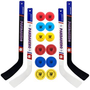 Pandahero Mini Knee Hockey Sticks Set for Kids – Easter Toys Gifts & Easter Basket Stuffers for Toddler Boys & Girls – Indoor Mini Hockey Kit with 4 Sticks