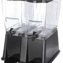 Carlisle FoodService Products Trimline Double Base Rectangular Beverage Dispensers with Spigot for Catering, Buffets, Restaurants, Polycarbonate (Pc), 2 x 3.5 Gallons, Black
