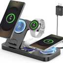 Magnetic Wireless Charger for Samsung, 6 in 1 Charging Station,30W Dual Phone with Auto-Switch 7-Color Light & Clock,for Samsung S25,for Galaxy Buds for Samsung Galaxy Watch