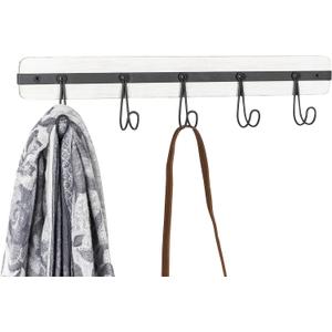 Spectrum Diversified Rowan Wall Mount 5-Hook Wood Rack for Entryway Storage and Organization