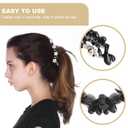 Lurrose Flower Hair Clip Banana Barrette Toothed Hair Claw Acrylic Floral Ponytail Holder Strong Tension Accessory for Women Girls Party Work