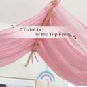 NICETOWN Pink Bed Canopy for Nursery - Decorative Soft Voile Sheer Window Scarf DIY Ascot Top Bed Scarf Drapes for Girls/Kids, W114 x L160, 1 Panel