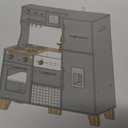 ROBUD Play Kitchen Set, Wooden Play Kitchen with Ice Maker, Fridge, Coffee Machine, Oven, Dishwasher, Microwave, Kitchen Accessories, Toy Kitchen Gift for Boys Girls, 3+