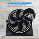 Comfort Zone PowrCurve 20-Inch High-Velocity Fan, Wall Mountable Floor Fan with 3 Speeds, 6-Blade Design, 180 Tilt Adjustment & Wall Bracket Powerful Airflow for Home, Bedroom, Dorm, or Office
