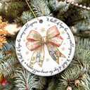 2 x Nativity Ornament 2025  A Thrill of Hope The Weary World Rejoices  Religious Ceramic Christmas Ornament with Pink Bow and Holy Family Artwork, Inspirational Faith Holiday Dcor & Gift