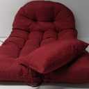 Egg Chair Cushion, Memory Foam Hanging Egg Chair Cushion Replacement, Indoor Outdoor Hammock Basket Swing Cushion with Headrest (Red)