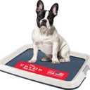 IRIS USA Pee Pad Holder for Dogs and Puppies, Potty Training Tray with Secured Latches, Non-Skid Feet, Leak Protection, Easy Clean Surface, Fits 17"x 23" Puppy Pads Size, Navy
