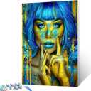 Gothic Style Paint by Numbers Kit for Adults Beginners,16" Wx20 H 1 Pack Canvas Girl Pictures Drawing Paintwork With Pigment and Brushes,Acrylic Painting by Number for Gift Home Decor Without Frame (Artwork-02)