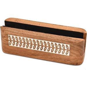 Laptop Stands Acacia Wood Vertical Laptop Stand | Space-Saving Desktop Organizer | Holder for MacBook, Dell, HP & More (8" x 2.3" x 2.5")