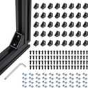 40 Sets Black 2020 Series Aluminum Extrusion Corner Bracket Kit, Includes 20pcs Right Angle Connectors, 40pcs M5 T Slot Nuts and Screws for 20 Series V-Slot Aluminum Profile Accessories