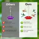 Hummingbird Feeder with Ant-Proof Moat Hummingbird Feeder, Easy to Clean and Refill Includes Hanging Hook, Features 30 Feeding Ports (Red 1PCS)