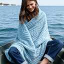 Bedsure GentleSoft Twin Blanket for Bed - Cozy Soft Blankets for Women, Cute Small Fleece Throws for Girls, Graduation Decorations Gift for Her Him School Dorm, Blue, 60x80 Inches