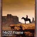 A PLUS MAX 14x22 Picture Frame Brown Light Weight Wall Mount