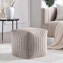 Get Set Style Stuffed Pouf Ottoman,Boucle Ottoman Pouf for Living Room Decorative Floor Poufs Ottoman Foot Stool Corner Seat Stools Puffs with Filling