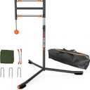 Youth Baseball Swing Trainer, Adjustable Height Batting Trainer with Auto Reset, High-Density Feedback Ball, Easy Setup Baseball Training Equipment for Kids Backyard Hitting Practice