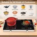 2 Burner Electric Cooktop 2400W, Portable Infrared Stove, Hot Plate