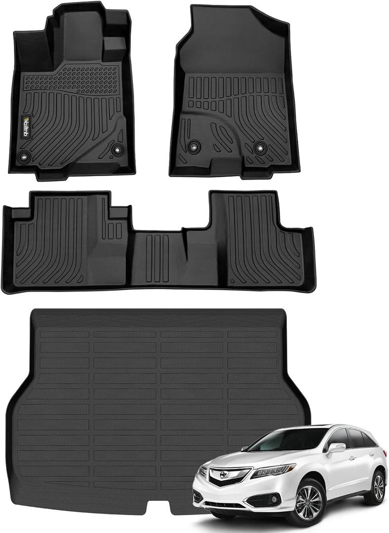 Wailtnb-All Weather Floor Mats & Cargo Liner for Acura RDX 2016 2017 2018 Custom Fit Waterproof Durable Easy to Clean fit for Acura RDX 2016-2018 Accessories Black