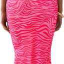 PRETTYGARDEN Maxi Dresses for Women 2025 Summer Halter Leopard Print Backless Sexy Bodycon Cocktail Beach Long Dress (Medium, Zebra Rose Red)