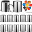 12 Pcs Empty Paint Cans with Lids - 2 Pints Empty Unlined Paint Cans with Can Opener, Metal Paint Pails with Lids for Crafts DIY Projects, Storage Containers for Paints, Solvents, Adhesives, Coatings