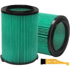 2 Pack VF6000 5-Layer Pleated Replacement Vacuum Filter Compatible for Ridgid Shop Vac 5-20 Gallon Wet/Dry Vacuums,Fit for Husky 6-9 Gallon Vacs