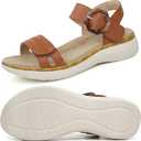Women Orthotic Arch Support Sandals Comfortable Walking Sandals (6, Brown)