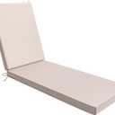 AAAAAcessories Outdoor Chaise Lounge Cushions, Waterproof, Fade-Resistant Patio Furniture Replacement Cushions, 80" x 26" x 3", Khaki Beige