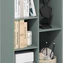 Furinno LUDER Book Shelf, 5-Cube Bookshelf, Reversible Bookcase, 9.4 x 19.5 x 31.5, Easy Assembly, for Living Room, Bedroom, Home Office, Sage Green